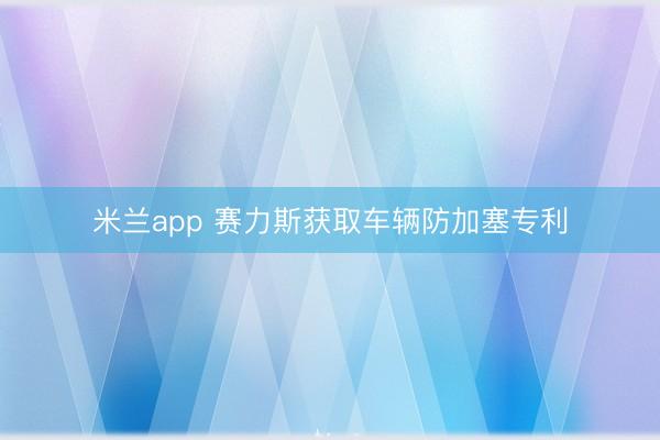米兰app 赛力斯获取车辆防加塞专利